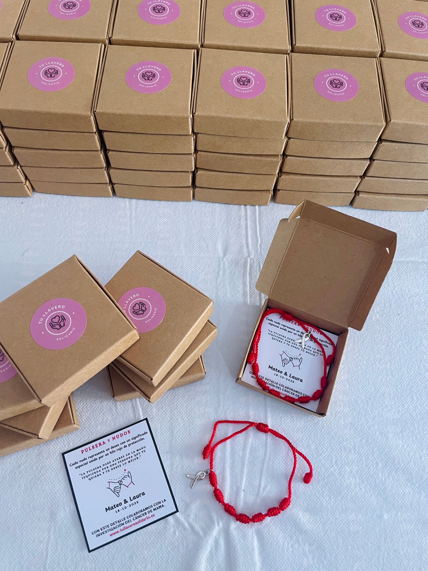 Pulsera roja de los 7 nudos