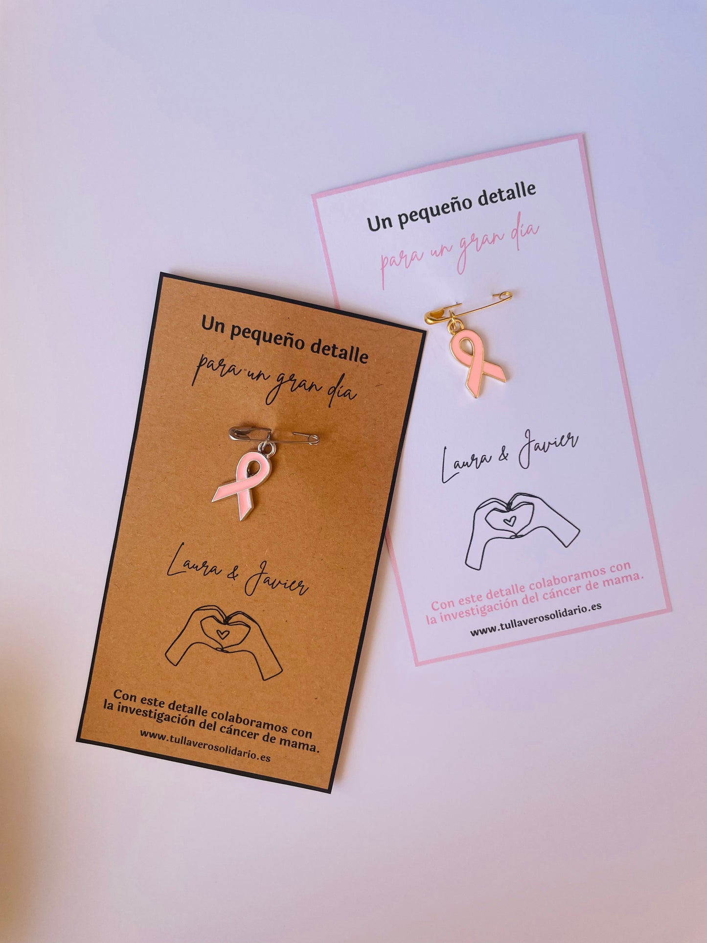 Imperdibles solidario lazo cáncer de mama