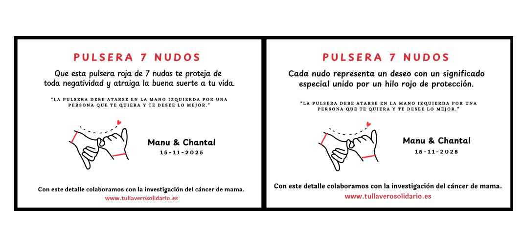 Pulsera roja de los 7 nudos
