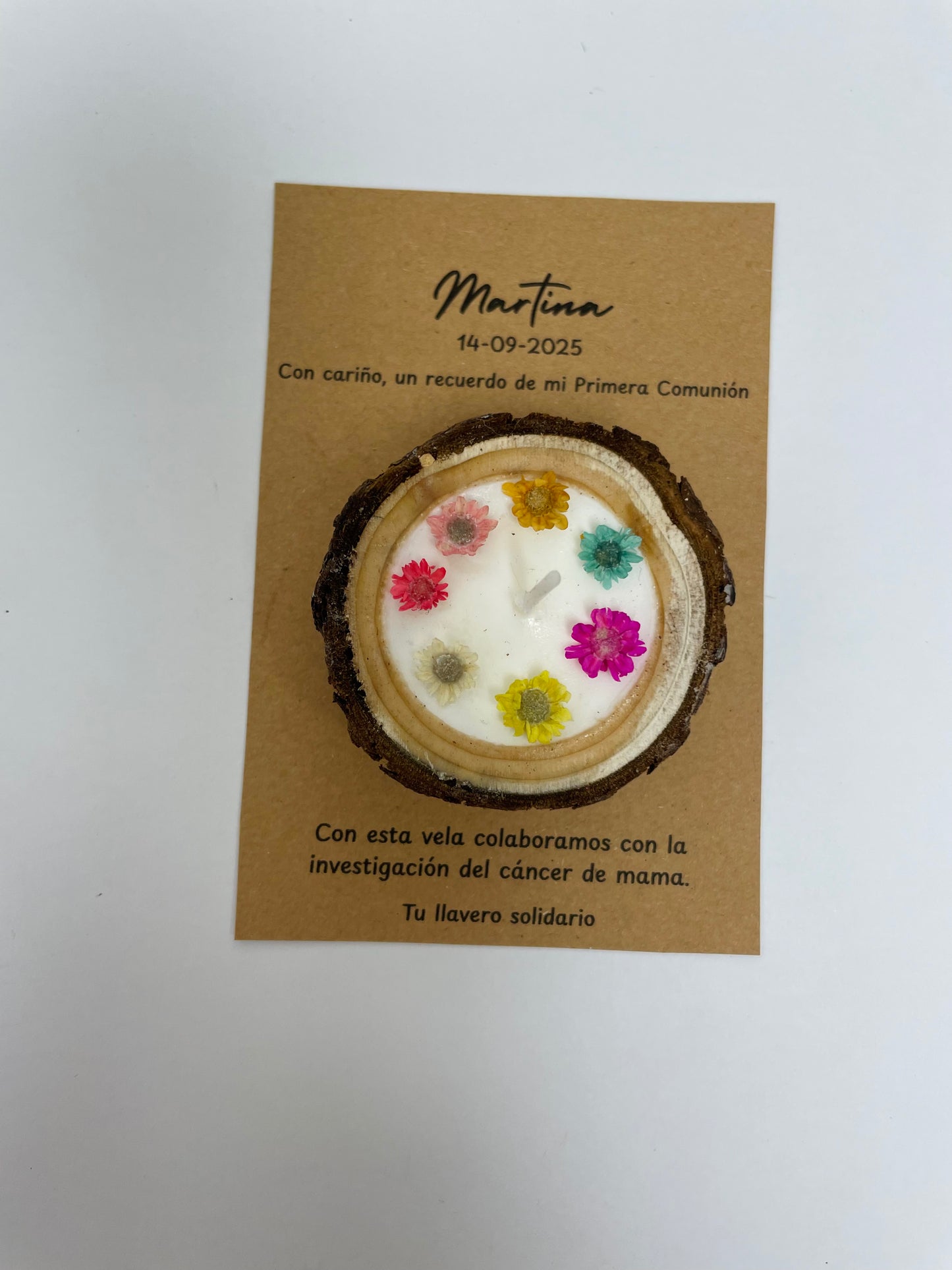 Vela tronco de madera solidario