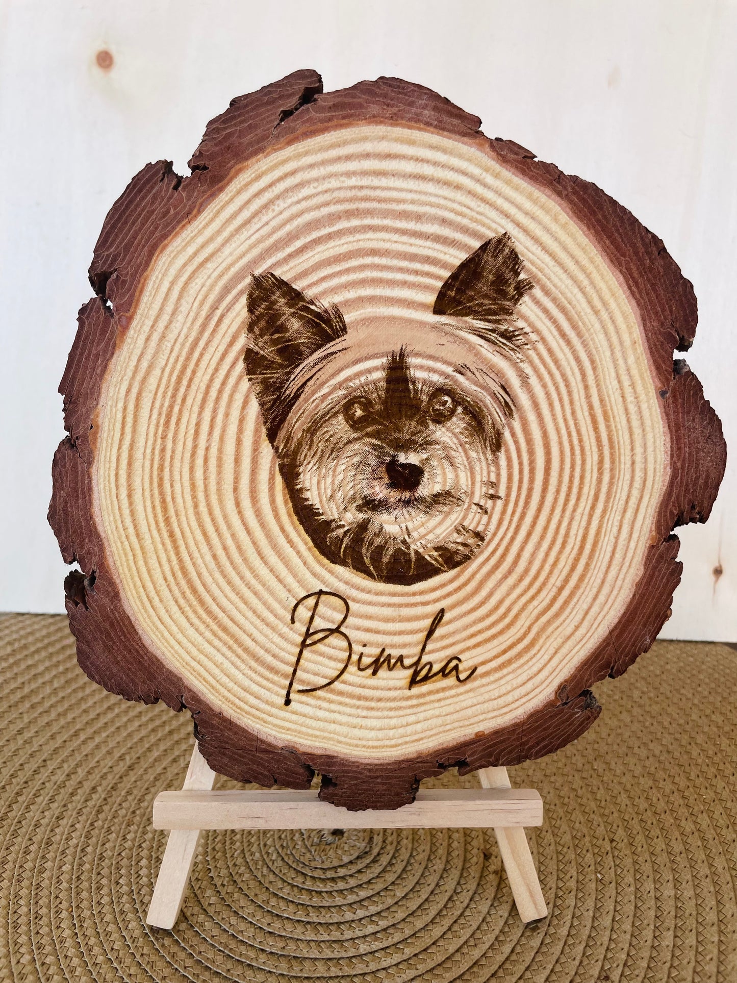 Retratos rodaja de madera personalizada