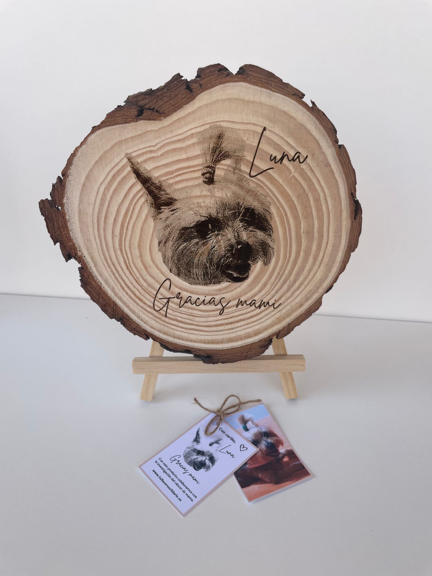 Retratos rodaja de madera personalizada