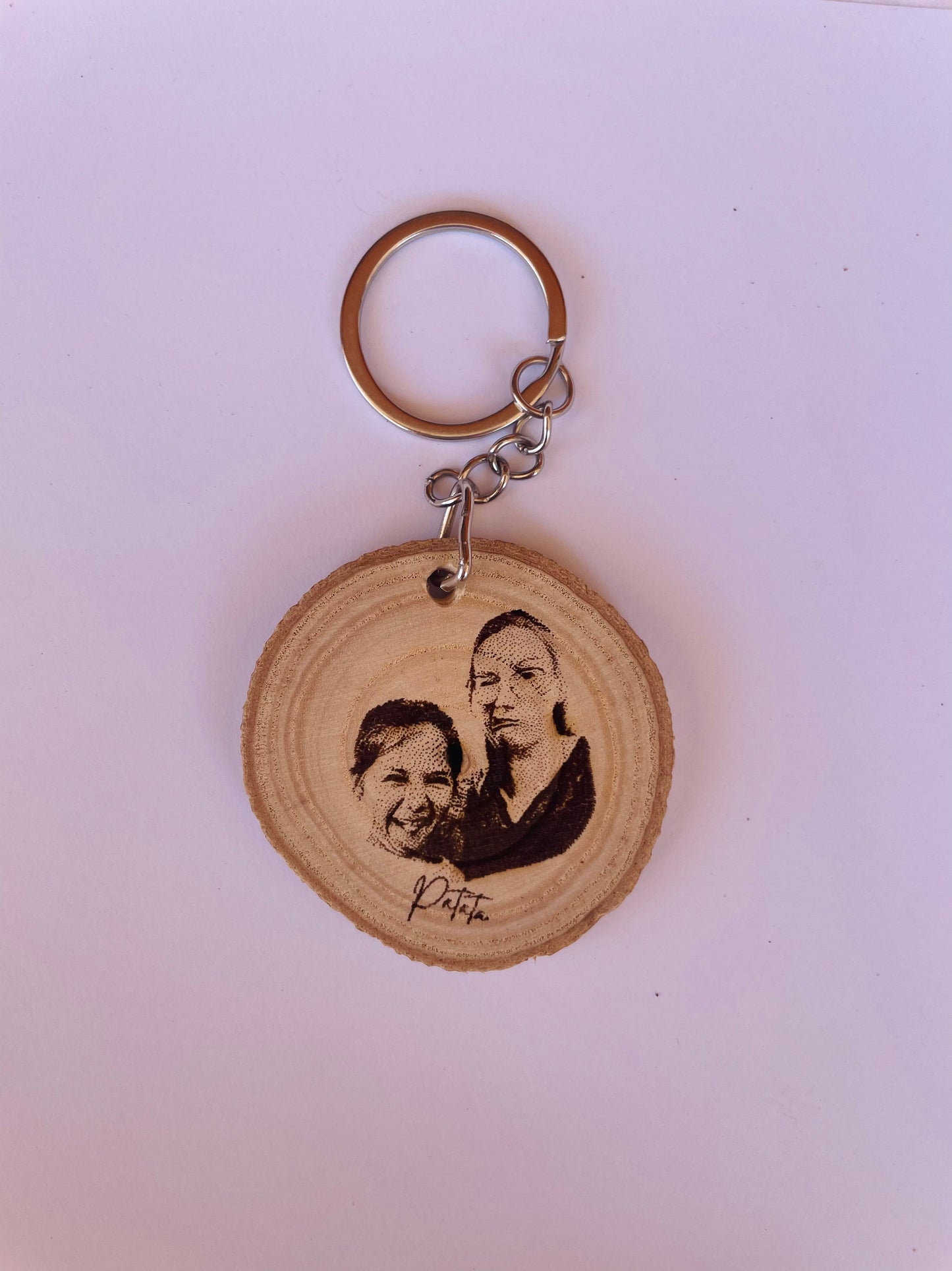 Retratos rodaja de madera personalizada