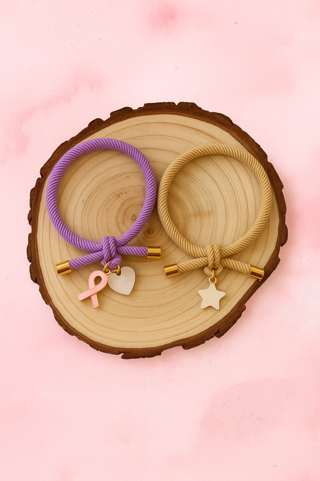 Pulsera solidaria nudo nácar