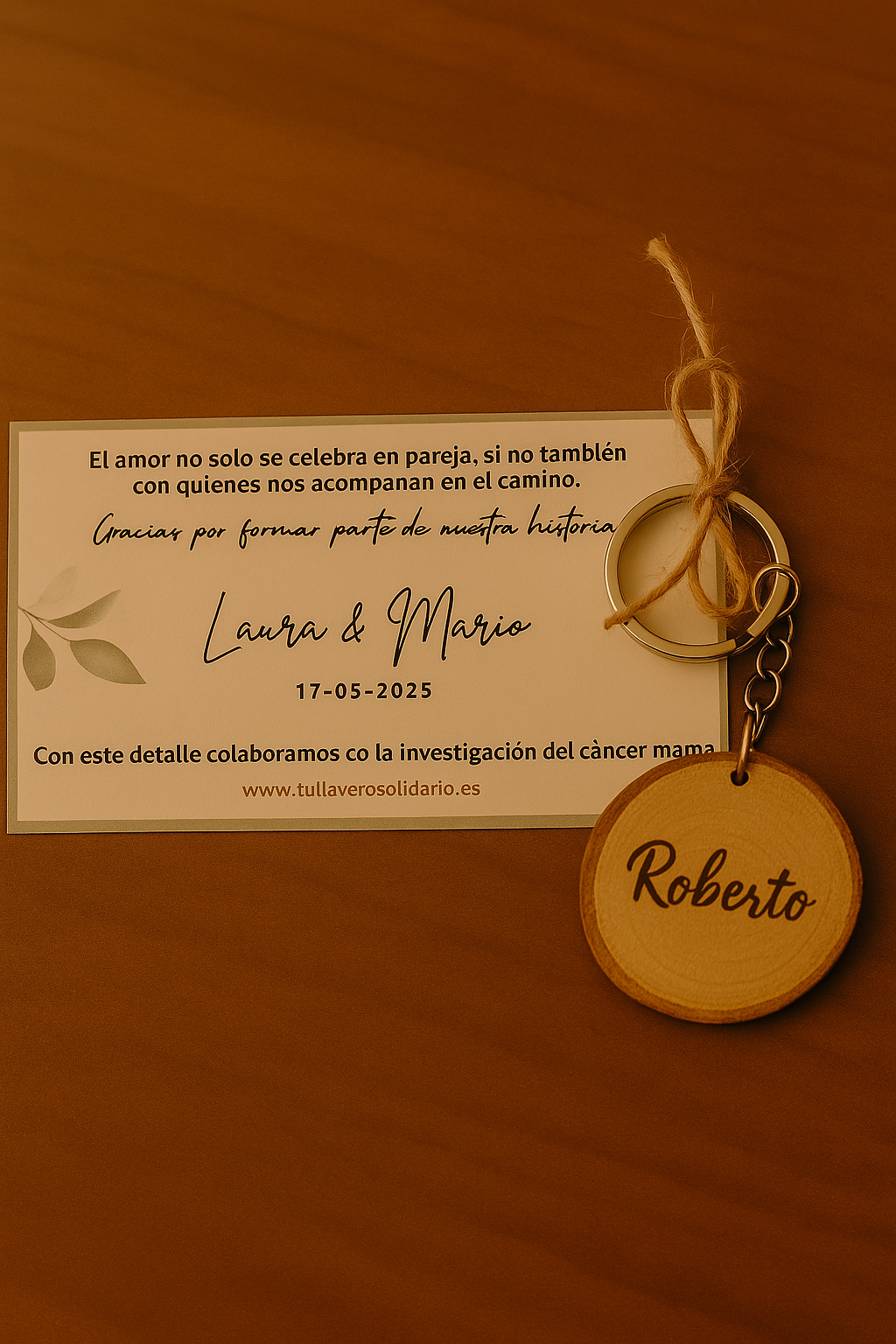 Llavero rodaja de madera
