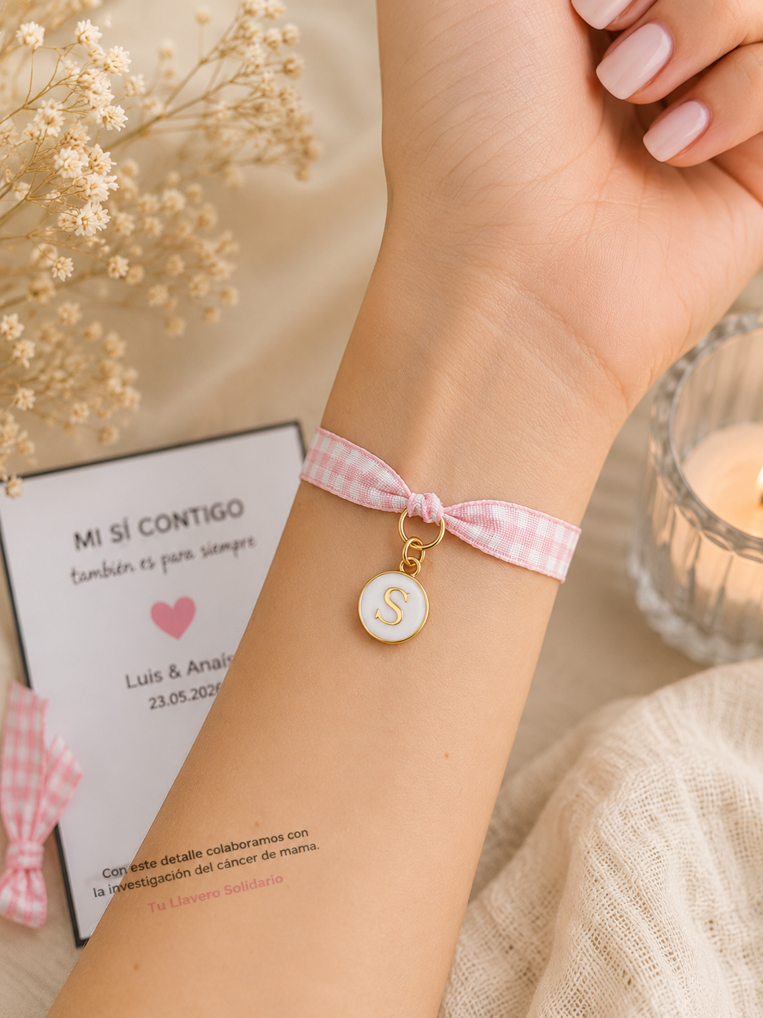 Pulsera cuadros vichy