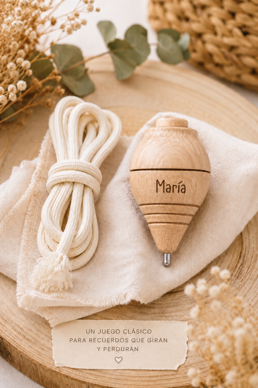 Peonza madera personalizada