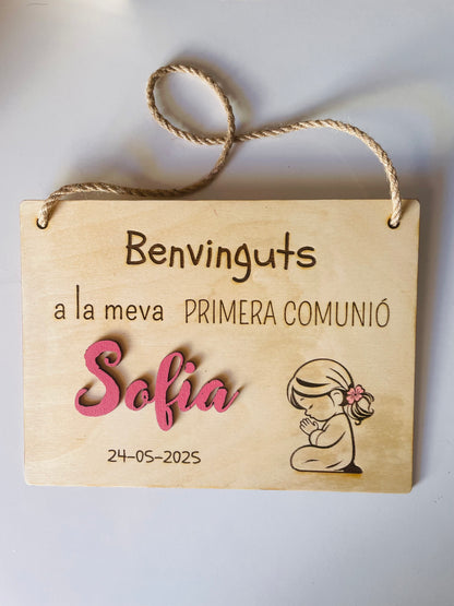 Cartel de madera eventos