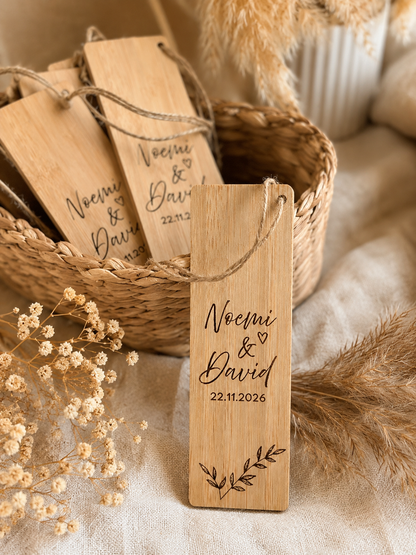 Marcapáginas madera personalizados eventos