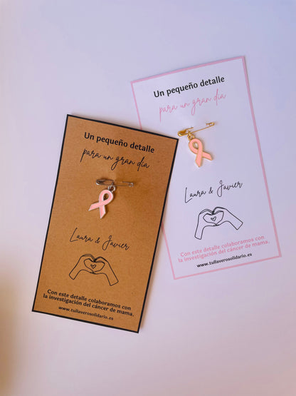 Imperdibles solidario lazo cáncer de mama