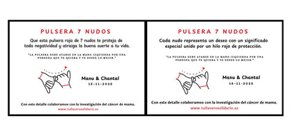 Pulsera roja de los 7 nudos
