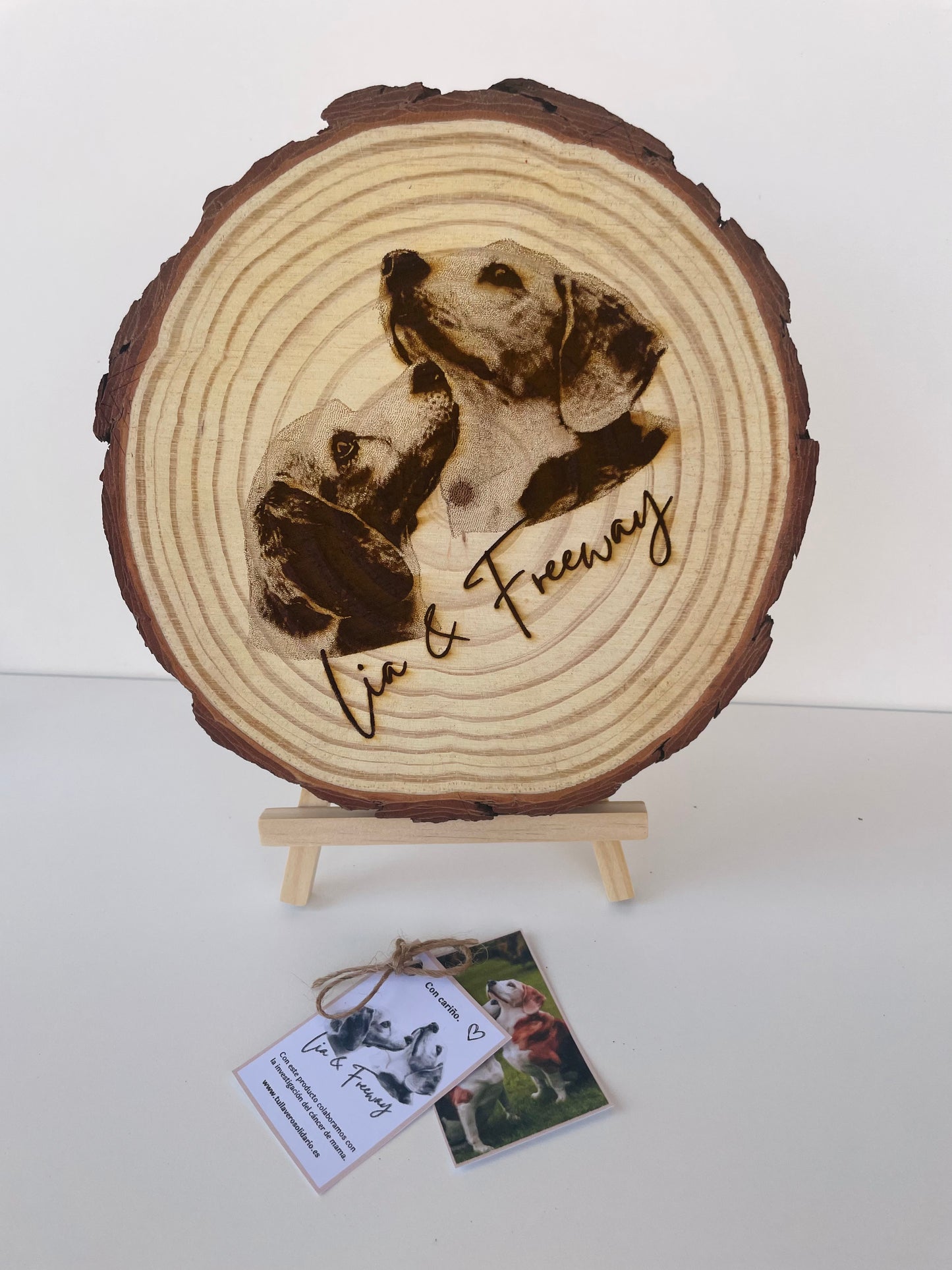 Retratos rodaja de madera personalizada