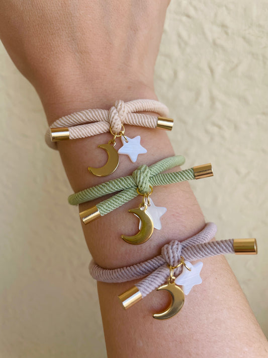 Pulsera nudo Luna + Estrella