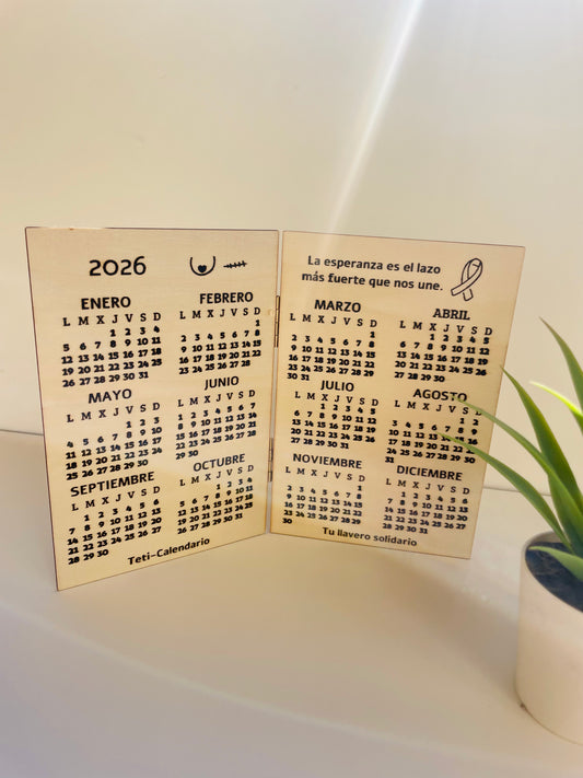 Calendario madera 2026