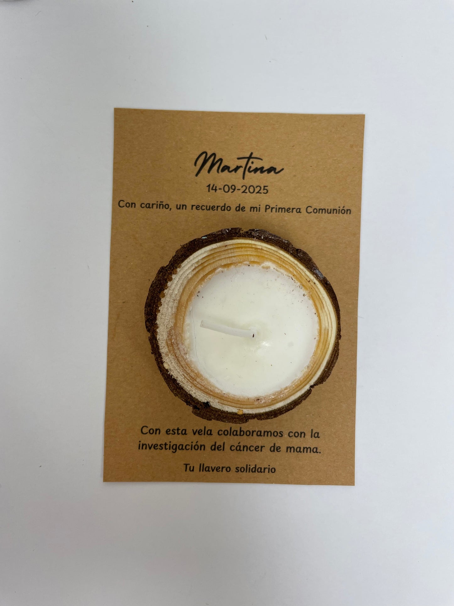 Vela tronco de madera solidario