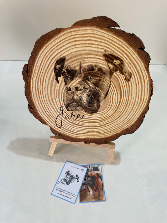 Retratos rodaja de madera personalizada