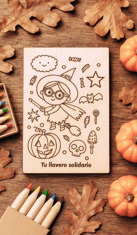 Halloween colorear madera