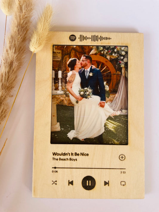 Porta fotos madera spotify
