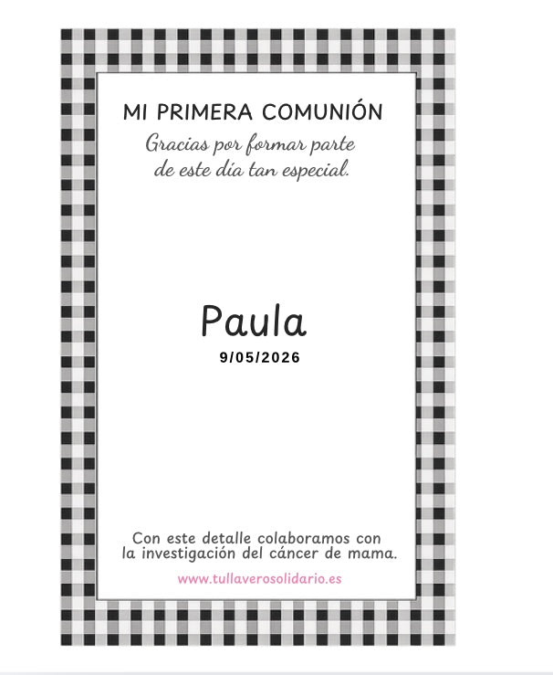 Pulsera comunión cruz chapita