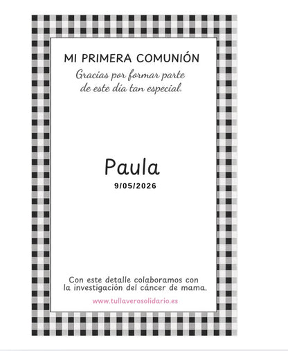 Pulsera comunión cruz chapita