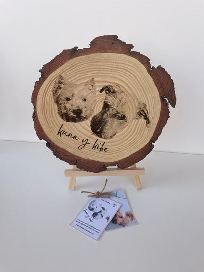Retratos rodaja de madera personalizada