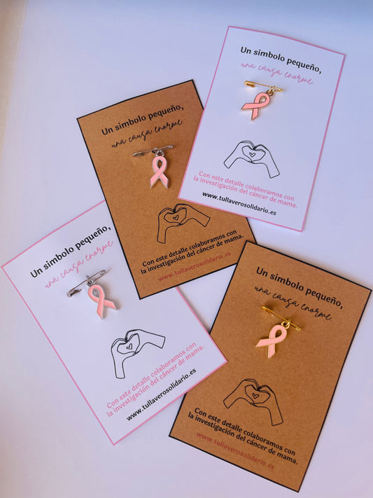Imperdibles solidario lazo cáncer de mama