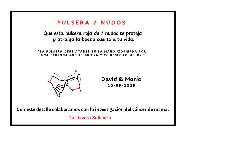 Pulsera roja de los 7 nudos