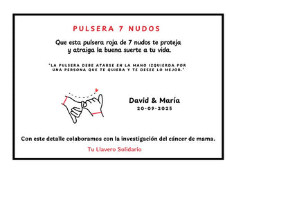 Pulsera roja de los 7 nudos