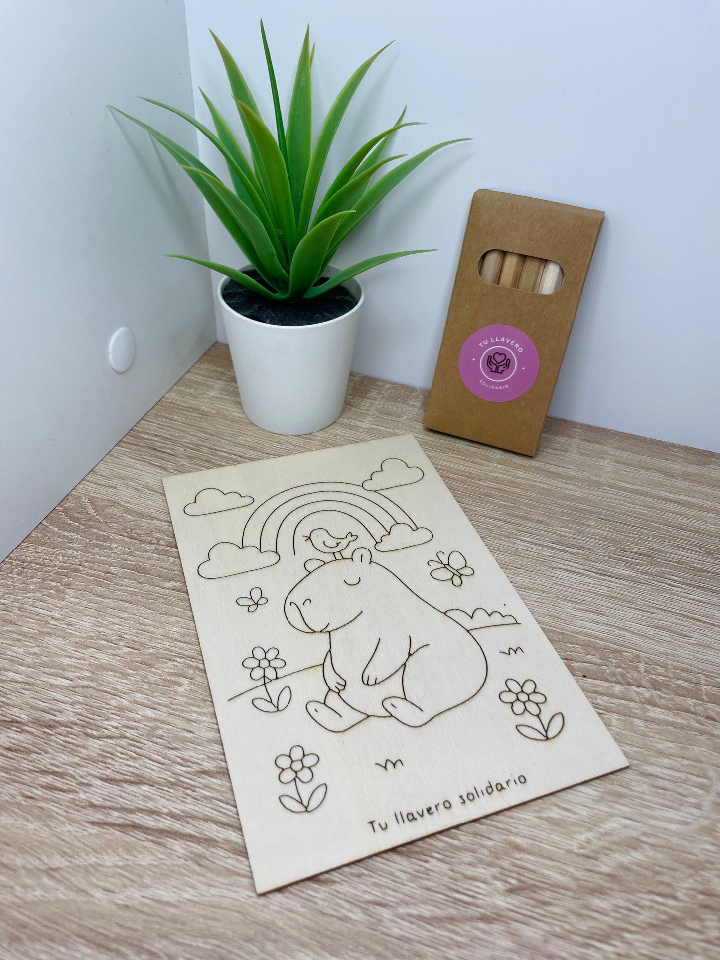 Madera colorear dibujos animados