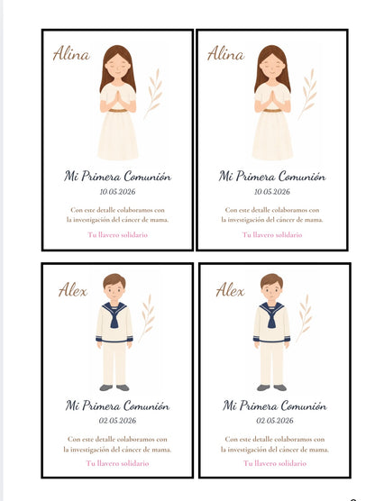 Pulsera comunión cruz chapita