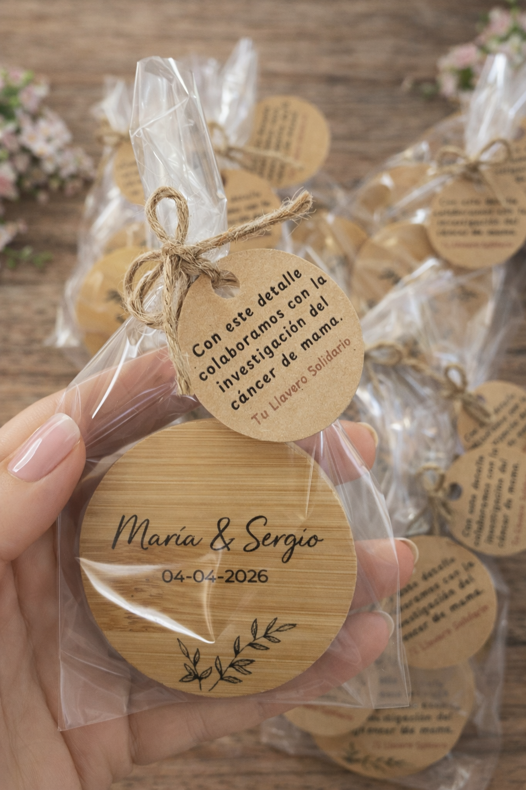 Abridor madera / imán solidario eventos