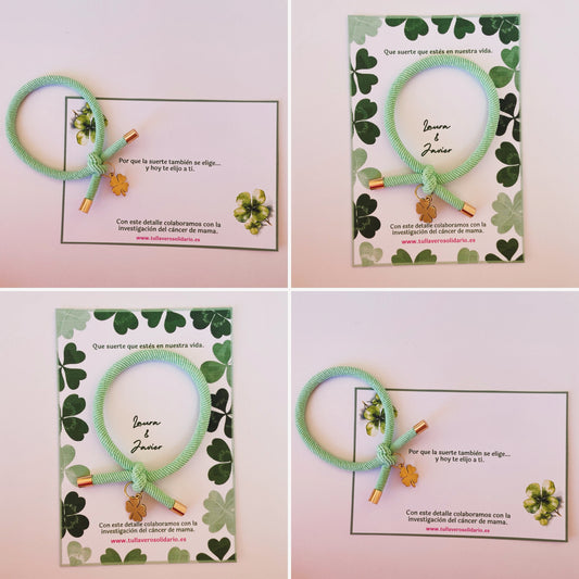Pulsera nudo trébol de la suerte