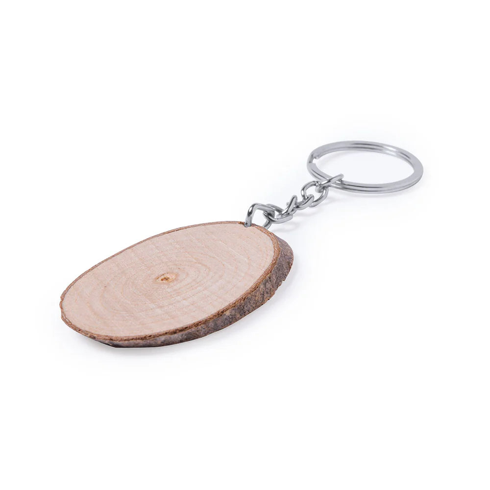 Llavero rodaja de madera