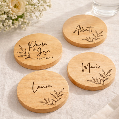 Posavasos bambú personalizados