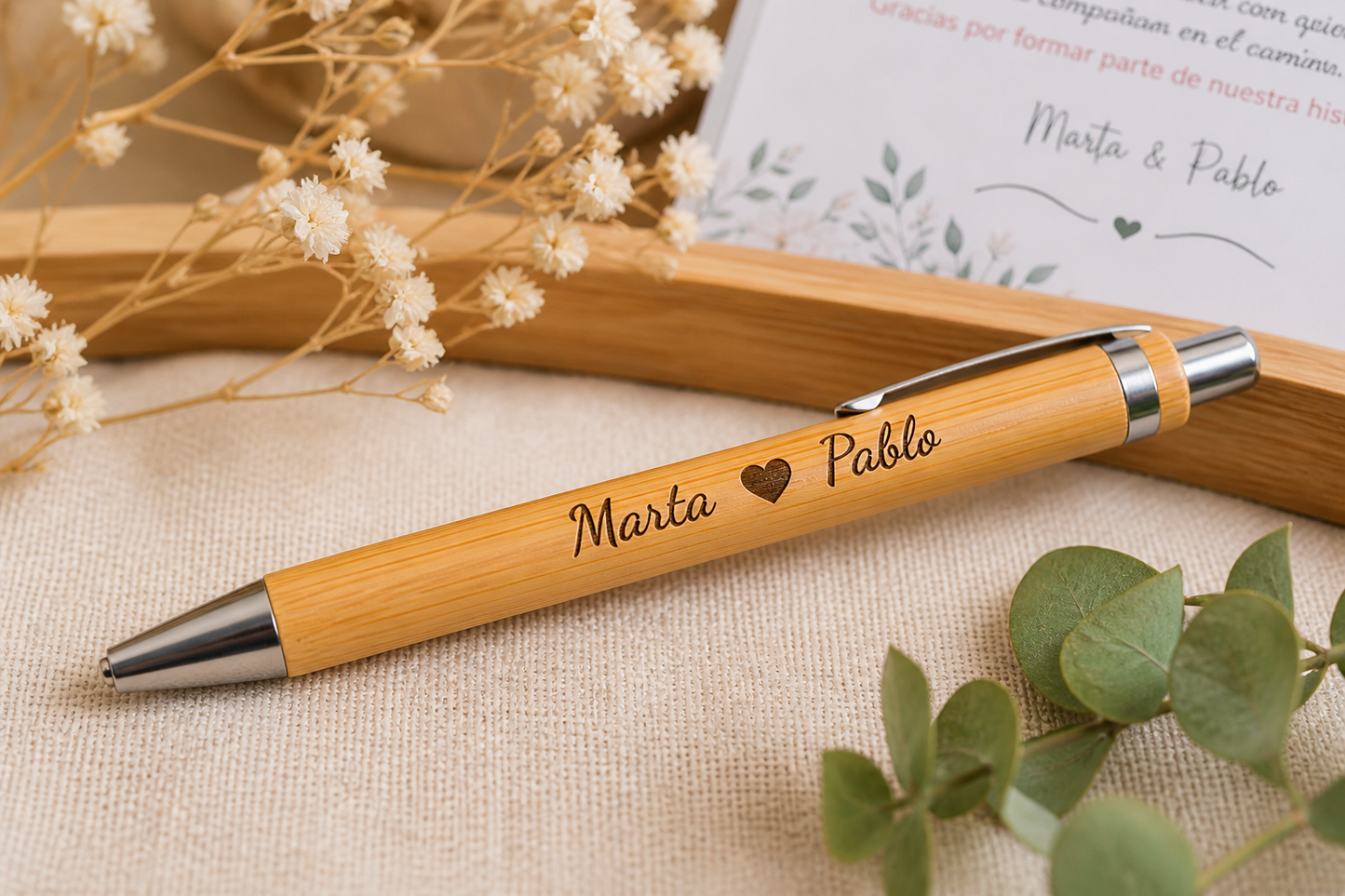 Bolígrafo bambú  personalizado