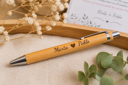 Bolígrafo bambú  personalizado