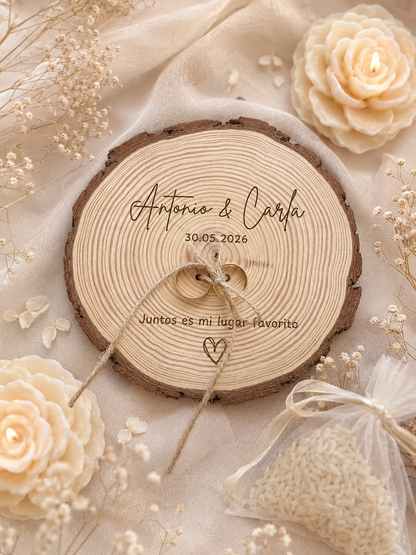 Porta alianzas  madera personalizada