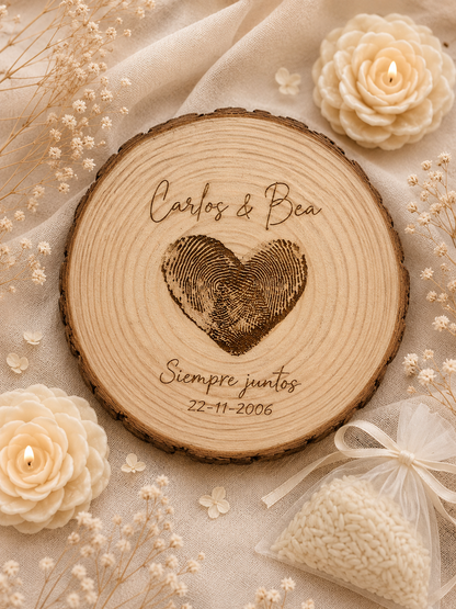 Porta alianzas  madera personalizada