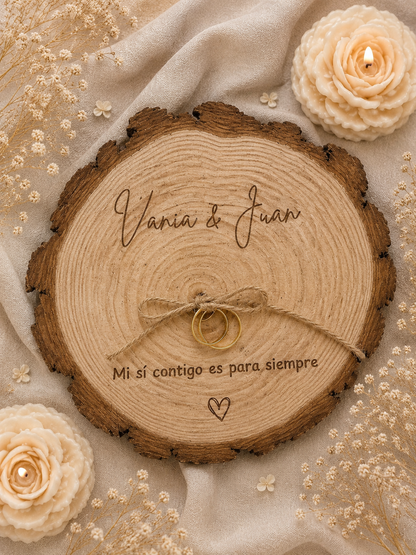 Porta alianzas  madera personalizada