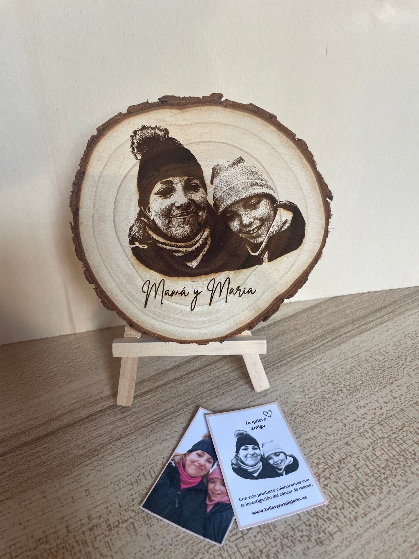 Retratos rodaja de madera personalizada