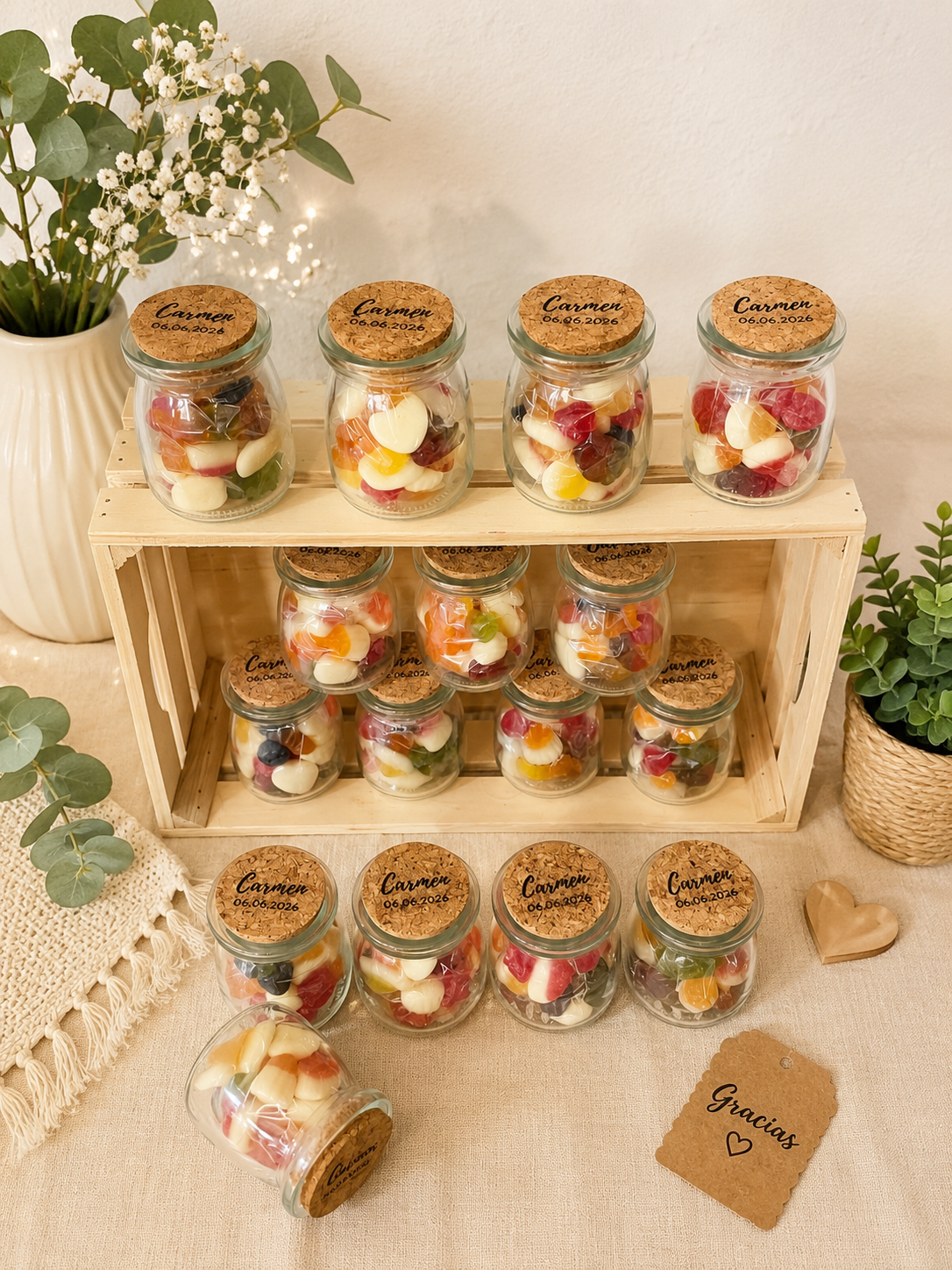Bote de cristal chuches solidario