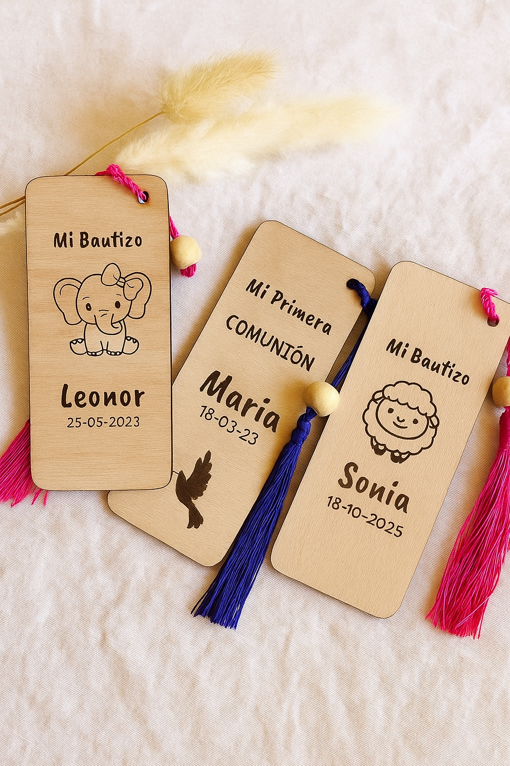 Marcapáginas de madera personalizados