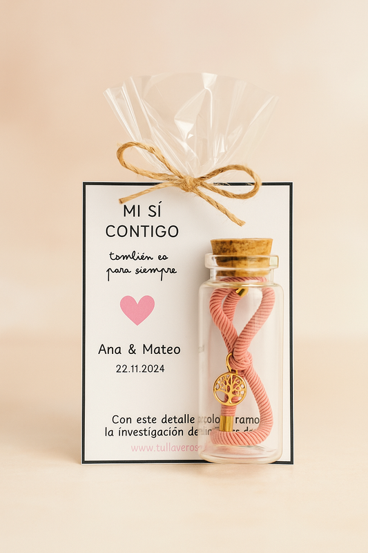 Pulsera nudo bote cristal