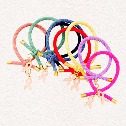 Pulsera solidaria nudo cáncer de mama