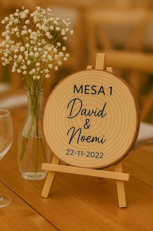Rodaja de madera para eventos