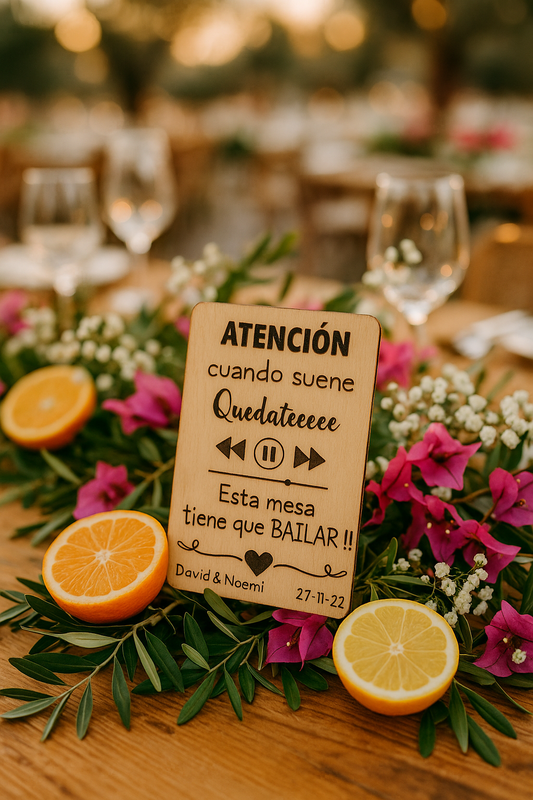 Cartel de madera eventos