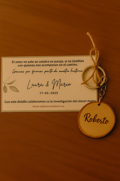 Llavero rodaja de madera