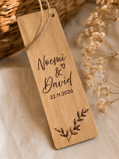 Marcapáginas madera personalizados eventos