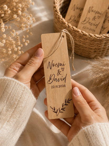 Marcapáginas madera personalizados eventos