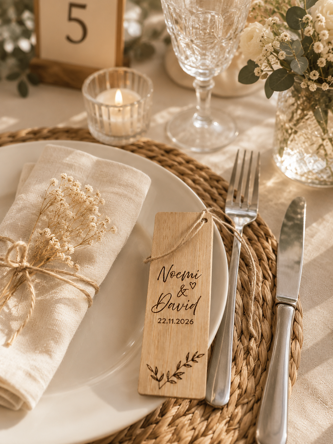 Marcapáginas madera personalizados eventos